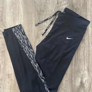 Nike Black Leggings with White Swoosh